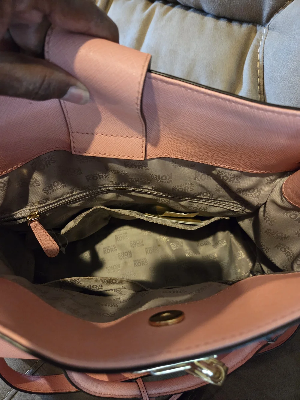 Michael Kors Blush Pink Saffiano Leather Tote with Gold Hardware